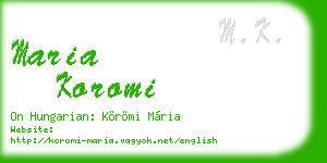 maria koromi business card
